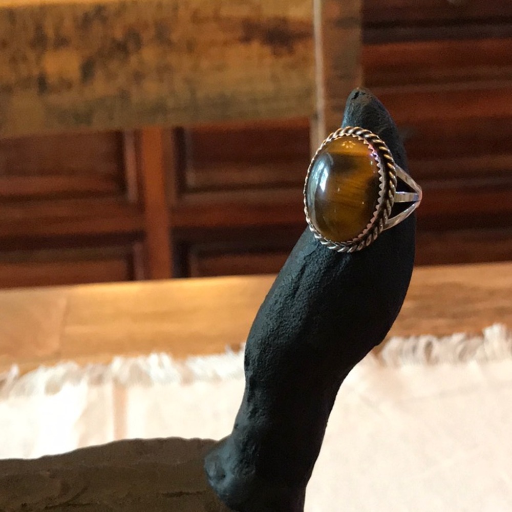 Tiger eye oversized ring